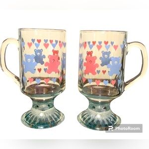 2~Gender Reveal Boy & Girl heavy Glass Cup 6” Aprox